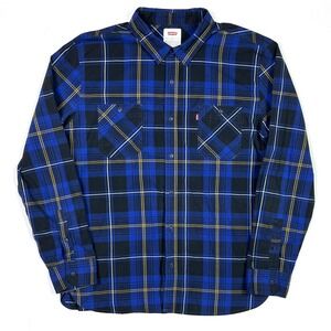 Levi's Shirt Men's XL Blue Plaid Long Sleeve Button Up Western